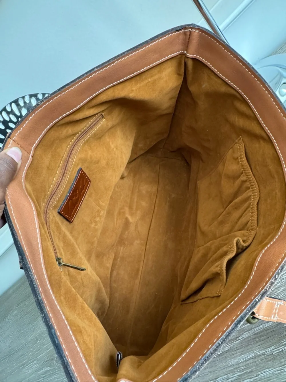Patricia Nash Alanya Leather Tote Bag in Cognac Brown - Picture 4 of 15